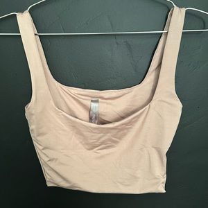 Women’s Taupe Crop Tank Top | Small